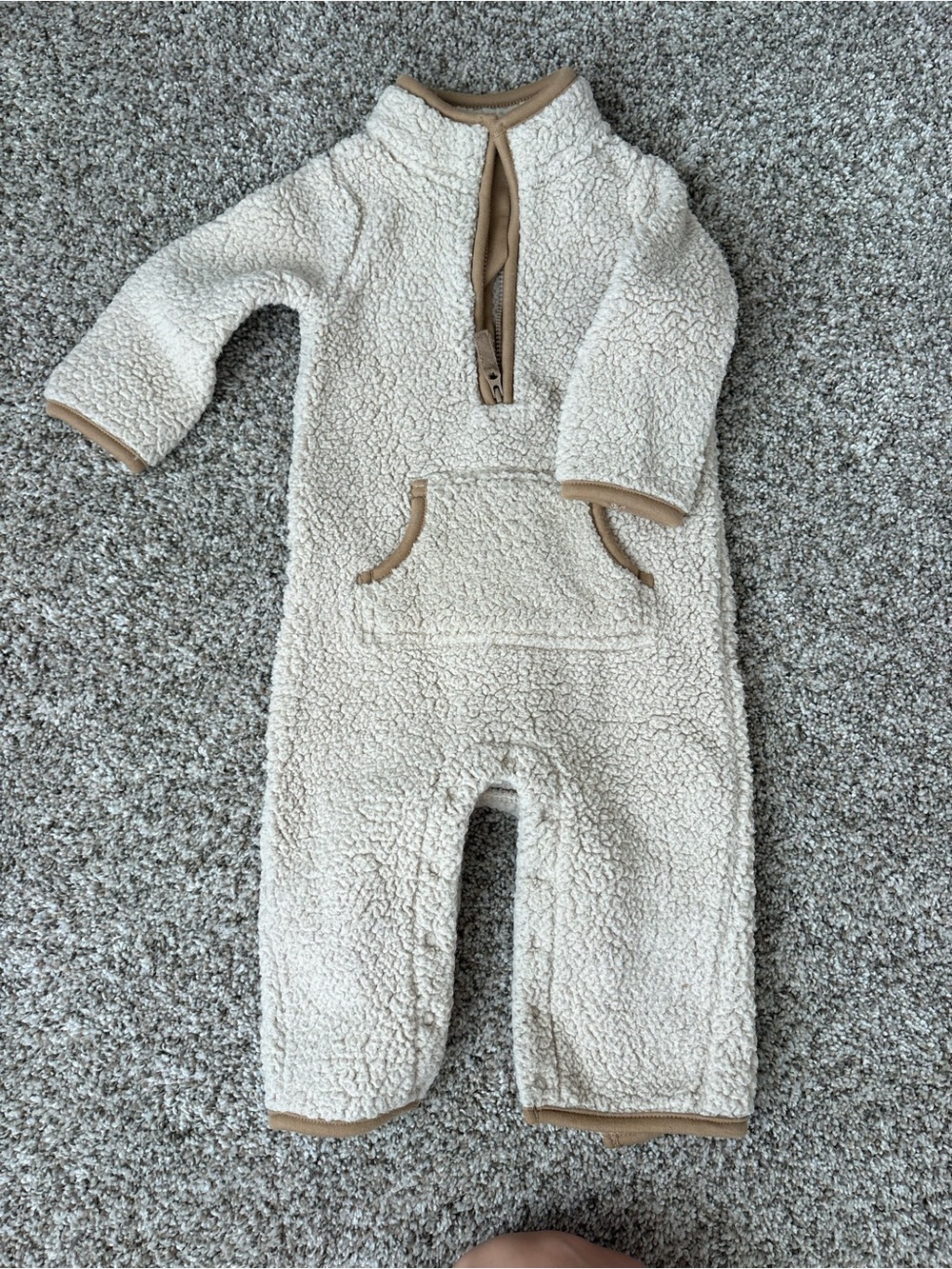 Carters Cream Sherpa Baby One-Piece Romper